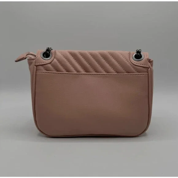 Badgley Mischka, Pink Blush,Vegan Crossbody Bag w/ Black Chain & Logo MSRP $129 - Picture 4 of 4